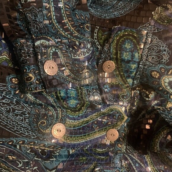 Choices. Sz M. Oversized. Shimmer Bomber Jacket. Pockets. Lightweight. B84. - Picture 5 of 5